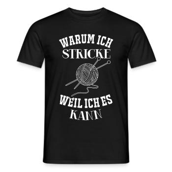 Stricken - Warum ich Stricke... - Männer T-Shirt - Schwarz - Vorne - AI Model Male 178 light (178cm)