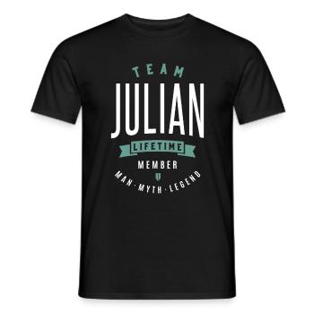 Name Julian - Männer T-Shirt - Schwarz - Vorne - AI Model Male 178 light (178cm)