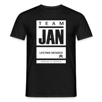 Name Jan - Men's T-Shirt - black - Front - AI Model Male 178 light (178cm)