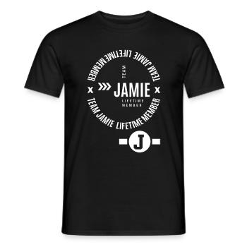 Name Jamie - Men's T-Shirt - black - Front - AI Model Male 178 light (178cm)