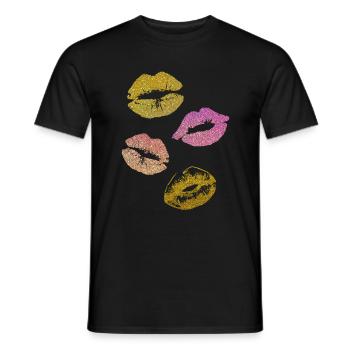Glitter lips - Men's T-Shirt - black - Front - AI Model Male 178 light (178cm)