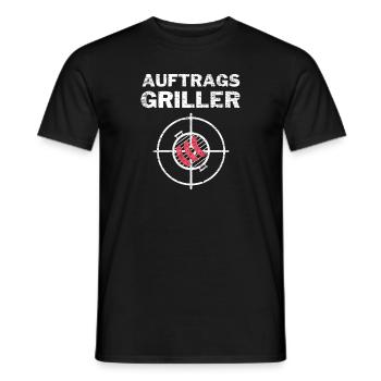 Auftragsgriller Meister BBQ Grill Fleisch Geschenk - Männer T-Shirt - Schwarz - Vorne - AI Model Male 178 light (178cm)