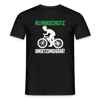 Klimaschutz Umsetzungsgerät Fahrrad Fahren Klima - Männer T-Shirt - Schwarz - Vorne - AI Model Male 178 light (178cm)