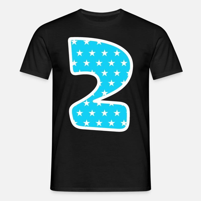 Zahl 2 - Männer T-Shirt - Schwarz