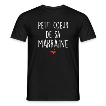 Petit Coeur De Sa Marraine - Humour Marraine - T-shirt homme - noir - Devant - AI Model Male 178 light (178cm)
