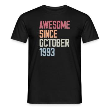 Bogosse born in October 1993 - Fête d'anniversair - Men's T-Shirt - black - Front - AI Model Male 178 light (178cm)