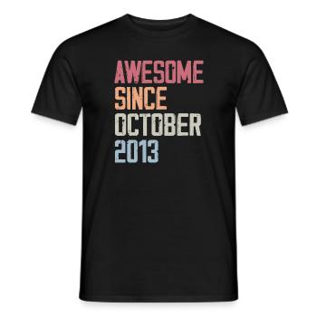 Bogosse born in October 2013 - Fête d'anniversair - Men's T-Shirt - black - Front - AI Model Male 178 light (178cm)