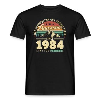 Great Since 1984 - Vintage 1984 Birthday - Men's T-Shirt - black - Front - AI Model Male 178 light (178cm)