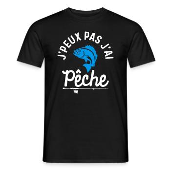 I Can't I Have Fishing Gift Birthday Humor - Men's T-Shirt - black - Front - AI Model Male 178 light (178cm)