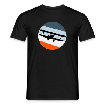 plane - Men's T-Shirt - black - Front - AI Model Male 178 light (178cm)