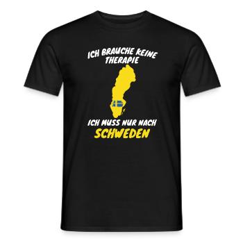 Ich muss nur nach Schweden - Geschenk - Männer T-Shirt - Schwarz - Vorne - AI Model Male 178 light (178cm)