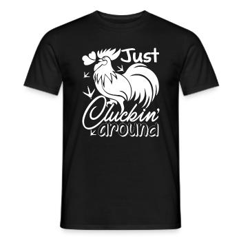 Huhn gackert herum - Männer T-Shirt - Schwarz - Vorne - AI Model Male 178 light (178cm)