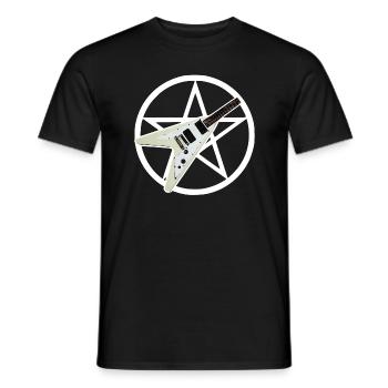 Pentagram Guitar - Men's T-Shirt - black - Front - AI Model Male 178 light (178cm)