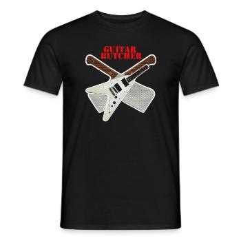 Guitar Butcher - Männer T-Shirt - Schwarz - Vorne - AI Model Male 178 light (178cm)