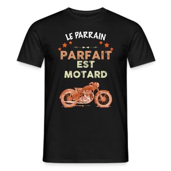 Le Parrain Parfait Est Motard Cadeau Homme - T-shirt homme - noir - Devant - AI Model Male 178 light (178cm)