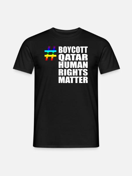 Boycott Qatar Katar Human Rights Matter Spruch - Männer T-Shirt - Schwarz