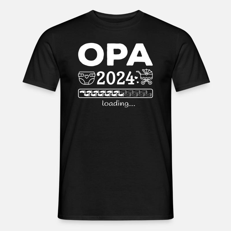 Opa 2024 loading Nachwuchs Schwangerschaft - Männer T-Shirt - Schwarz