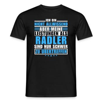 Unübertroffene Leistung als Radler - Männer T-Shirt - Schwarz - Vorne - AI Model Male 178 light (178cm)