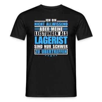 Unrivalled performance as a warehouse clerk - Men's T-Shirt - black - Front - AI Model Male 178 light (178cm)