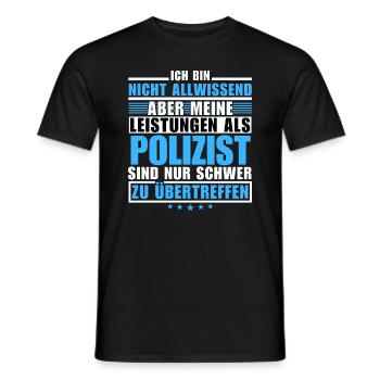 Des performances inégalées en tant que policier - T-shirt homme - noir - Devant - AI Model Male 178 light (178cm)