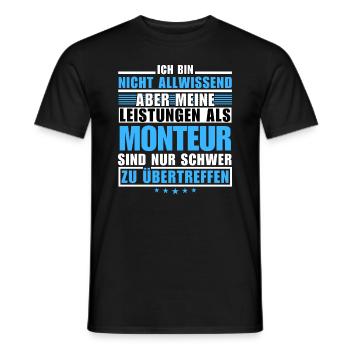 Unsurpassed performance as a fitter - Men's T-Shirt - black - Front - AI Model Male 178 light (178cm)