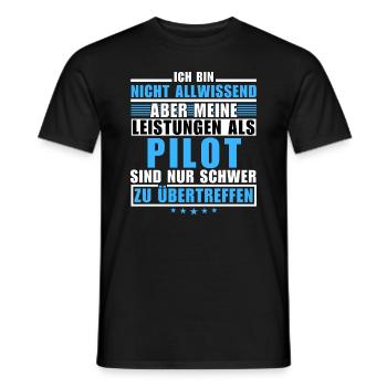 Des performances inégalées en tant que pilote - T-shirt homme - noir - Devant - AI Model Male 178 light (178cm)
