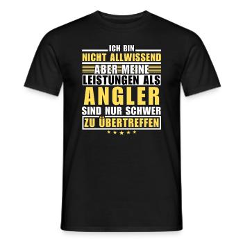 Unmatched performance as an angler - Men's T-Shirt - black - Front - AI Model Male 178 light (178cm)