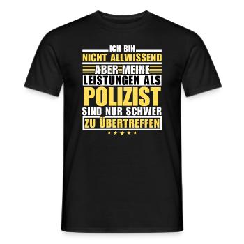 Unmatched performance as a police officer - Men's T-Shirt - black - Front - AI Model Male 178 light (178cm)