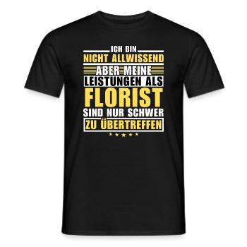 Des performances inégalées en tant que fleuriste - T-shirt homme - noir - Devant - AI Model Male 178 light (178cm)