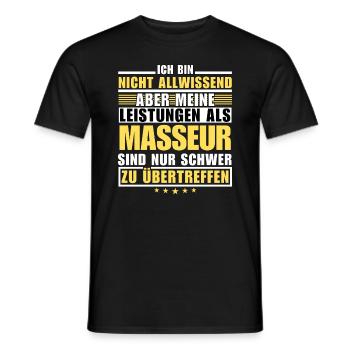 Des performances inégalées en tant que massothérapeute - T-shirt homme - noir - Devant - AI Model Male 178 light (178cm)