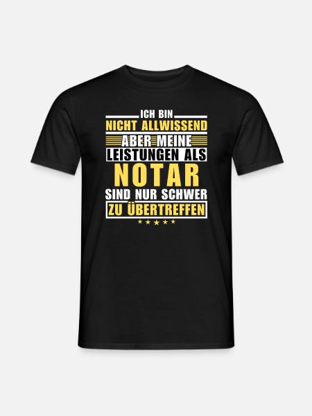 Unübertroffene Leistung als Notar - Männer T-Shirt - Schwarz