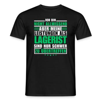 Unrivalled performance as a warehouse clerk - Men's T-Shirt - black - Front - AI Model Male 178 light (178cm)