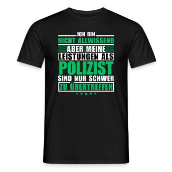 Des performances inégalées en tant que policier - T-shirt homme - noir - Devant - AI Model Male 178 light (178cm)