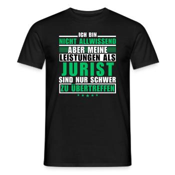 Unübertroffene Leistung als Jurist - Männer T-Shirt - Schwarz - Vorne - AI Model Male 178 light (178cm)