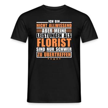 Des performances inégalées en tant que fleuriste - T-shirt homme - noir - Devant - AI Model Male 178 light (178cm)