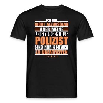 Des performances inégalées en tant que policier - T-shirt homme - noir - Devant - AI Model Male 178 light (178cm)