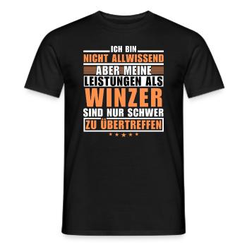 Unrivalled performance as a winemaker - Men's T-Shirt - black - Front - AI Model Male 178 light (178cm)