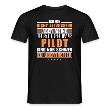 Des performances inégalées en tant que pilote - T-shirt homme - noir - Devant - AI Model Male 178 light (178cm)