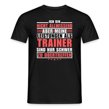 Unübertroffene Leistung als Trainer - Männer T-Shirt - Schwarz - Vorne - AI Model Male 178 light (178cm)