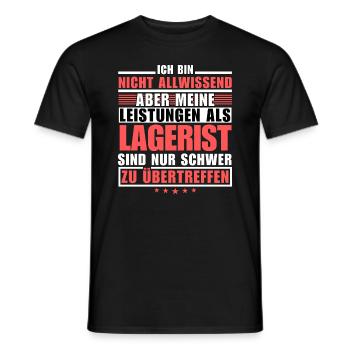 Unrivalled performance as a warehouse clerk - Men's T-Shirt - black - Front - AI Model Male 178 light (178cm)