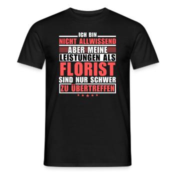 Des performances inégalées en tant que fleuriste - T-shirt homme - noir - Devant - AI Model Male 178 light (178cm)