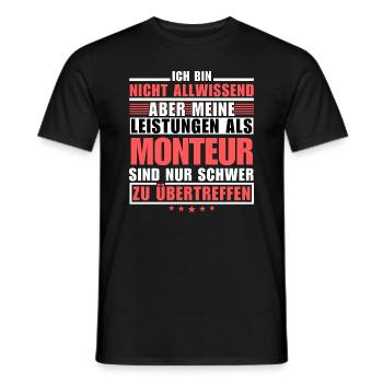 Unsurpassed performance as a fitter - Men's T-Shirt - black - Front - AI Model Male 178 light (178cm)