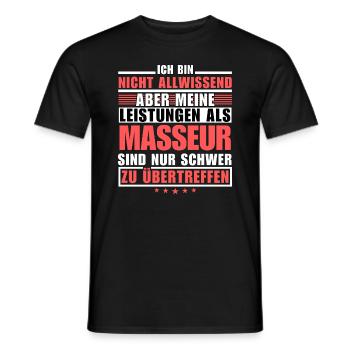 Unsurpassed performance as a massage therapist - Men's T-Shirt - black - Front - AI Model Male 178 light (178cm)