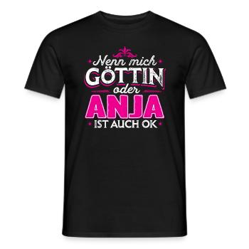 ANJA - Göttin - Männer T-Shirt - Schwarz - Vorne - AI Model Male 178 light (178cm)