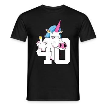 40TH BIRTHDAY UNICORN - Men's T-Shirt - black - Front - AI Model Male 178 light (178cm)