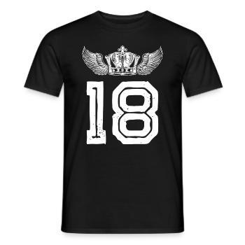 18 Zahl Krone - Männer T-Shirt - Schwarz - Vorne - AI Model Male 178 light (178cm)