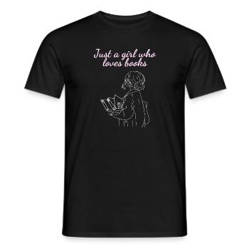 The Girl Who Loves Books - Men's T-Shirt - black - Front - AI Model Male 178 light (178cm)