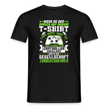Gamer Zocker T-Shirt - Männer T-Shirt - Schwarz - Vorne - AI Model Male 178 light (178cm)