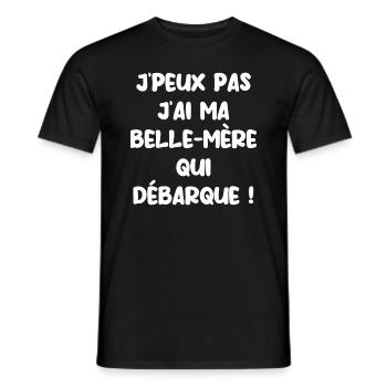 J’peux pas j’ai ma belle mère qui débarque - T-shirt homme - noir - Devant - AI Model Male 178 light (178cm)