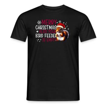 Merry Christmas Squirrel Humor Funny Witty - Men's T-Shirt - black - Front - AI Model Male 178 light (178cm)